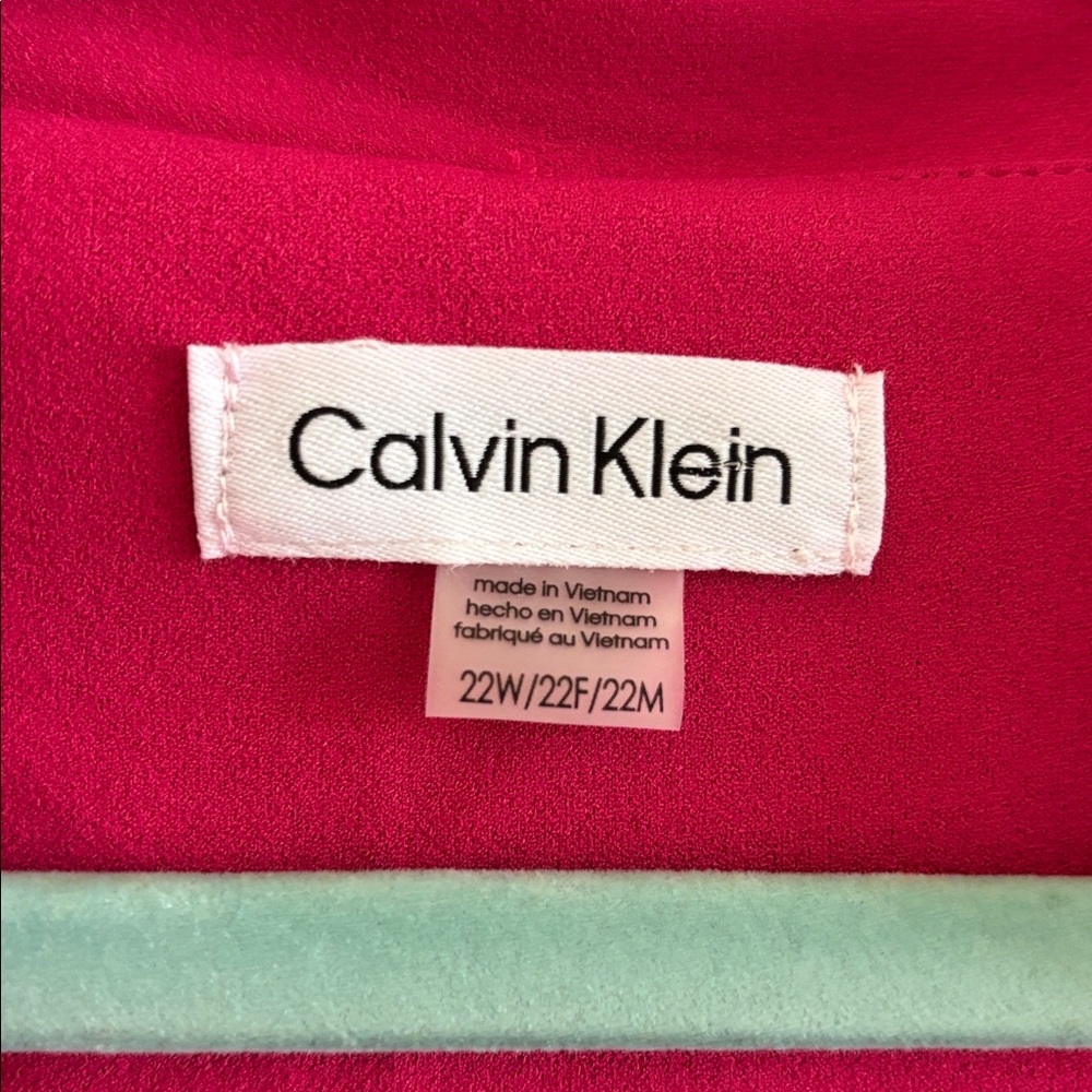 Calvin Klein pink sleeveless V-neck A-line dress business office career - Picture 7 of 7